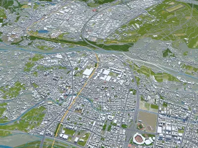 Zhubei Hsinchu County Taiwan 30km AI Low-poly 3D model