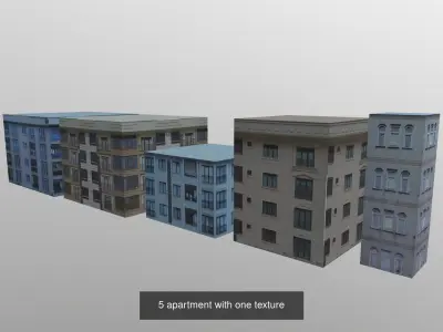 25 apartments low poly  3D Model Pack