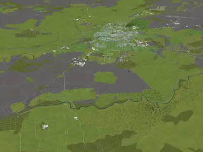 Timisoara Romania 50x50km 3D model