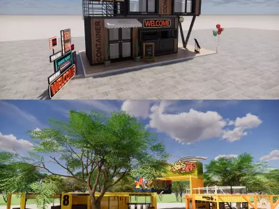 Container coffee shop-6 3D model
