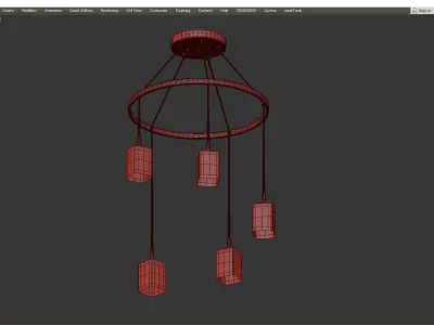 Chelsea Chandelier Opal Square Glass Low-poly 3D model