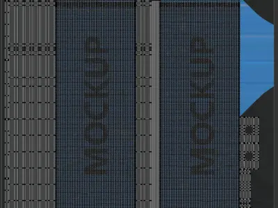 Vertical Banner Flag Mockup 3D model