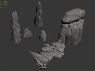 Li Village - stone material 04 3D model