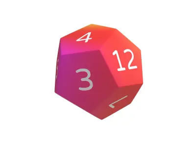 D12 Dice V1 011 Low-poly 3D model