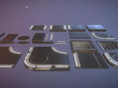 Sci Fi Floors Kit 1 Low-poly 3D model