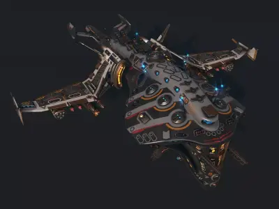 Spaceship 05 Modular Pack Low-poly 3D model