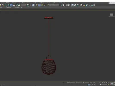 GARDE three rattan pendant lights Low-poly 3D model