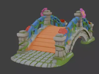 Park Bridge Forest Bridge Village Bridge Garden Bridge 3D model