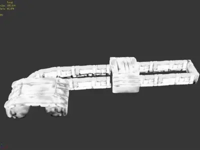 Blacksmith shop - stone ladder 03 3D model