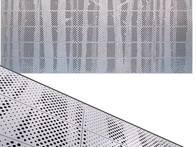 perforated metal panel N23 3D model