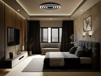 Minimal Cozy Bedroom interior scene  3D model