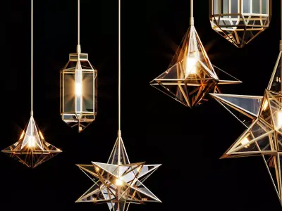 Moroccan Glass Pendants 3D model