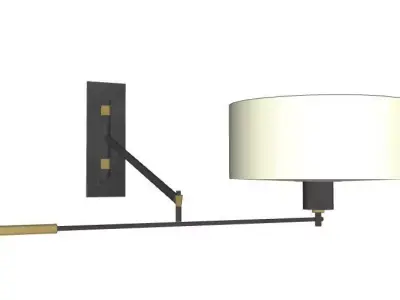 Modern Swing Arm Wall Sconce with Shade 3D model
