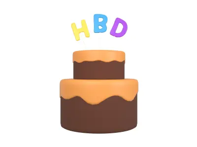 Birthday Cake v1 005 Low-poly 3D model