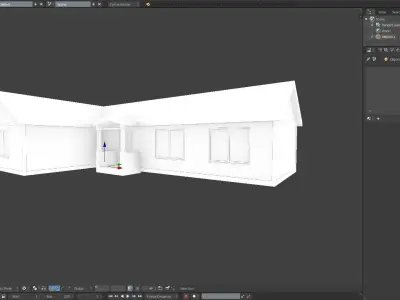 All American Houses  Low-poly  without Textures Low-poly 3D model