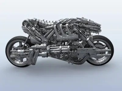 Terminator Robot Motorcycle 3D model