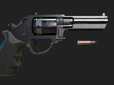Revolver Sci-fi Gameready Low-poly 3D model