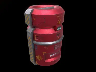 Scifi Crate Openable Door Low-poly 3D model