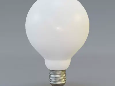 LED globe shape bulb Low-poly 3D model