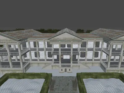 Horror Game-Ready Mansion Environment Low-poly 3D model