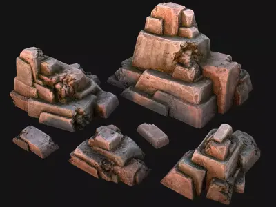Rocks Stones Pack Low-poly 3D model