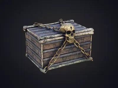 Skull box Low-poly 3D model