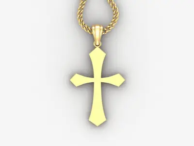 Light Gold 18K Cross Pendant 1CP044 3D print model purchase