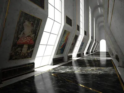 Sci-Fi Corridor 3D model 8