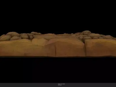 Stylized Stone and Dirt Floor Game Ready - AI Low-poly 3D model