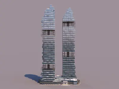0182 - Skyscraper Architecture 3D Project - 2D Drawings 3D model