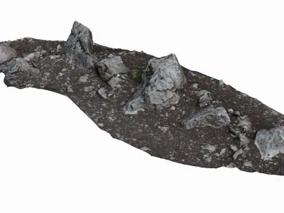 Rocky Ground Low-poly 3D model