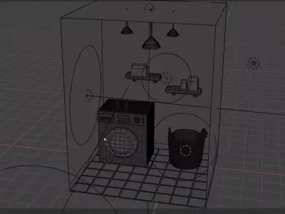 Laundry Washing machine Clothes basket Free 3D model