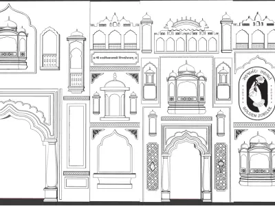 Traditional Elements and Shapes 3D Model Collection  Low-poly 3D model