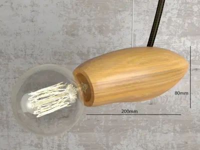 Wooden Bee Lamp 3D model