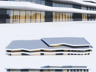 Public building Low-poly 3D model