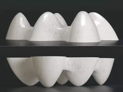 Quark5E coffee table made of wood 3D model