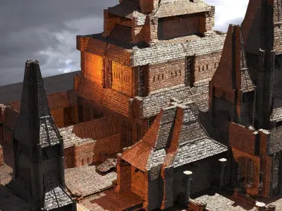 Lizard Cult Cathedral Kitbash 1 3D model
