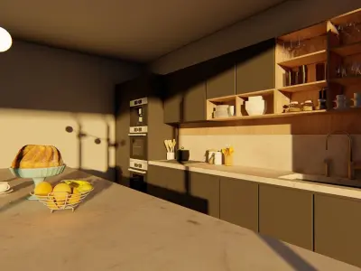 modern minilal kitchen chic and elegant designe  3D model