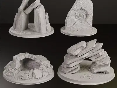Arcan Ruins Scenery Set - pre-supported 3D print model