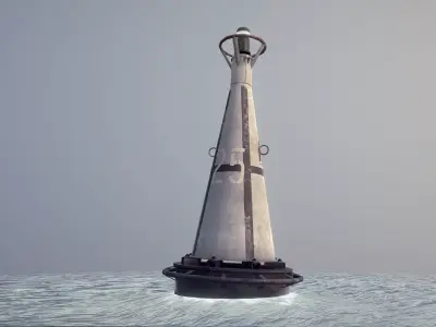 Buoy River RB-6-01 Left Danger Mark Low-poly 3D model