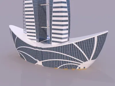 0124 - Boat Skyscraper 3D model