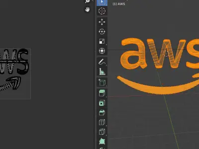 AWS Logo Free 3D model