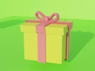 Decorative 3D Gift Box for Games Animation Low-poly 3D model