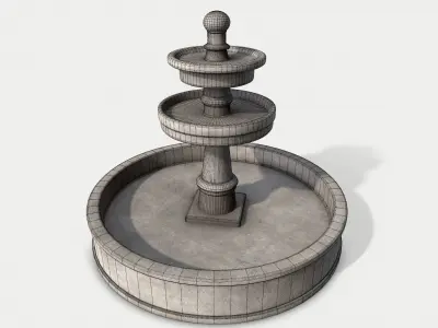 Fountain Low-poly 3D model order