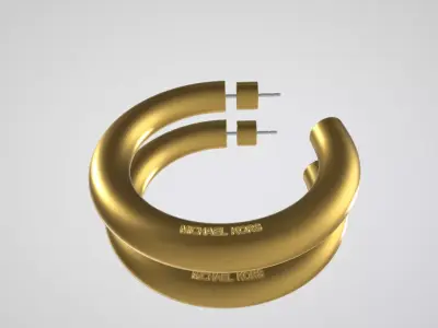 Smooth Statement Hoops Low-poly 3D model