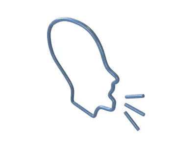 Neon Speaking Head v1 001 Low-poly 3D model