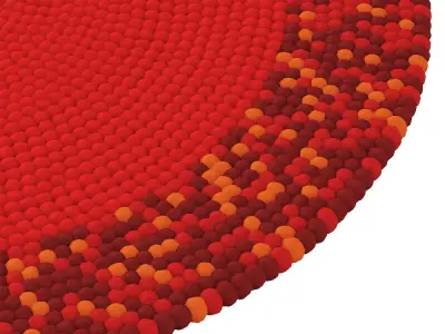 Round carpet of colored balls 3D model