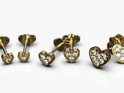Hearts earrings 3D print model purchase