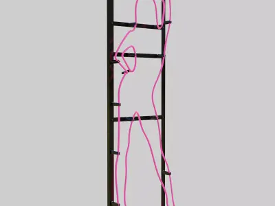 Neon Girl Sign 3D model