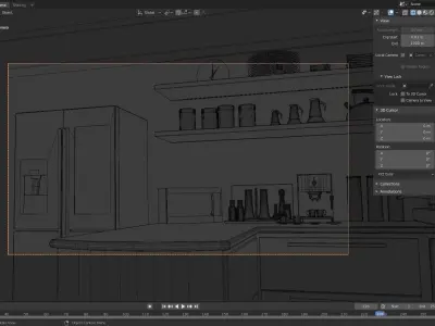 Realistic 3d Model of Luxury Kitchen Low-poly 3D model